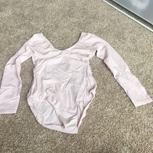 Long sleeve ballet adult leotard pink